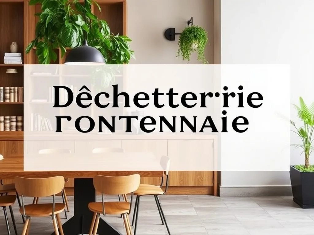Vue de l'entrée de la déchetterie de Fontenay-le-Comte avec ses bennes de tri sélectif et un panneau indiquant les horaires d'ouverture