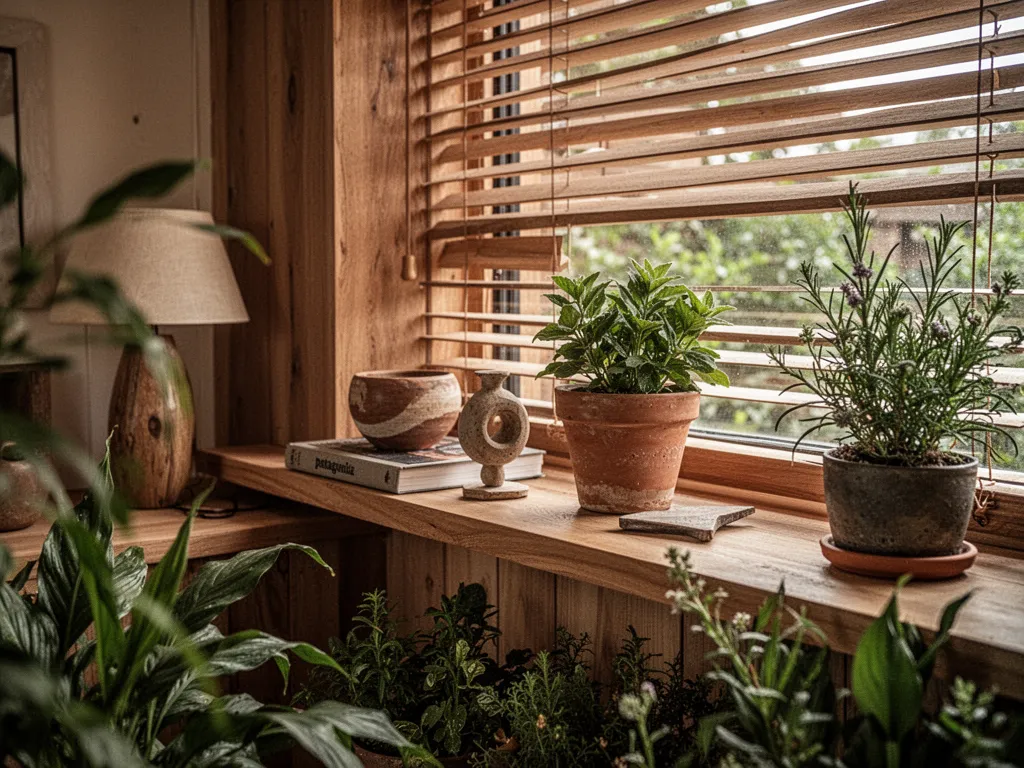 Terrasse en lames de bois naturel posée dans un jardin verdoyant