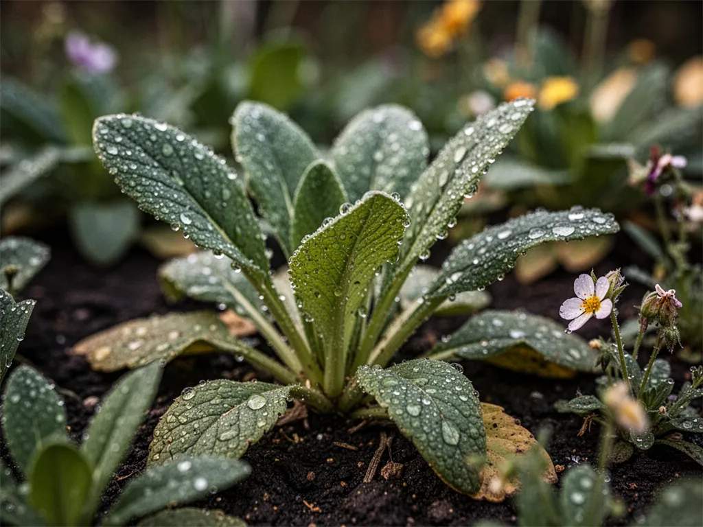 Vue rapprochée d’un sol de jardin travaillé avec motte de terre et outils