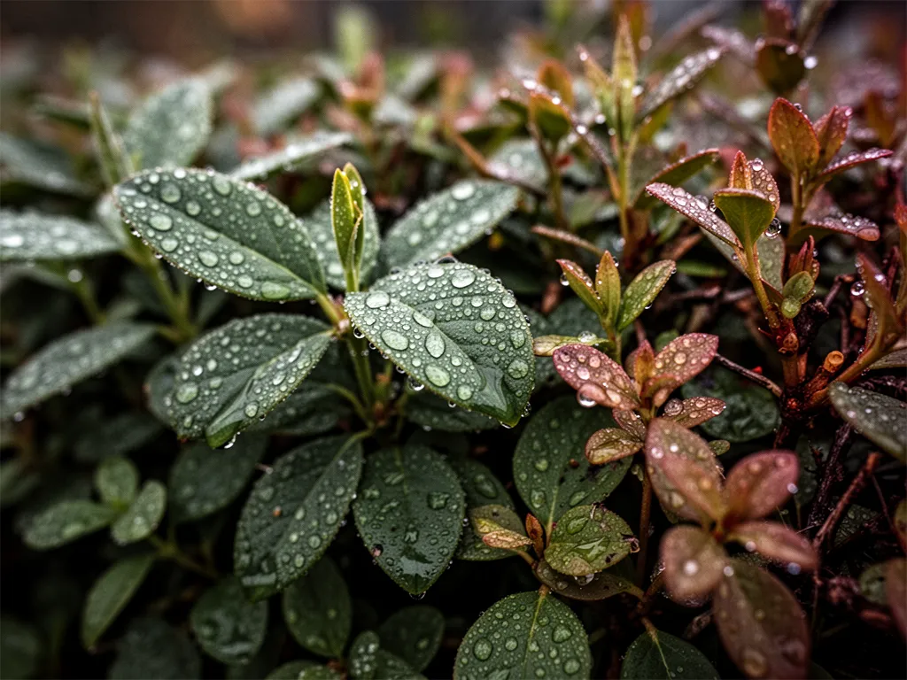 Haie mélangée en fond de jardin, différentes textures et floraisons visibles